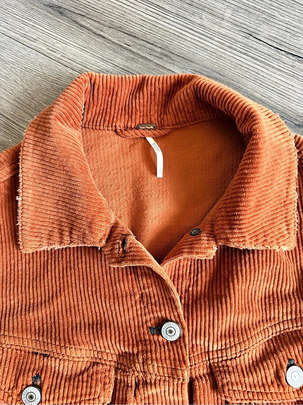 Free People 2020 Corduroy Jacket Orange Small Great Condition - Picture 3 of 10